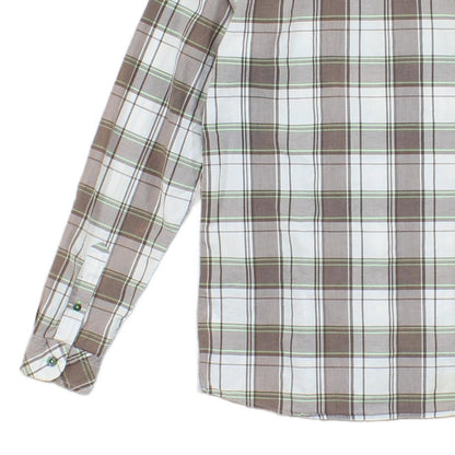 Mens Check Shirt Button Up Long Sleeve