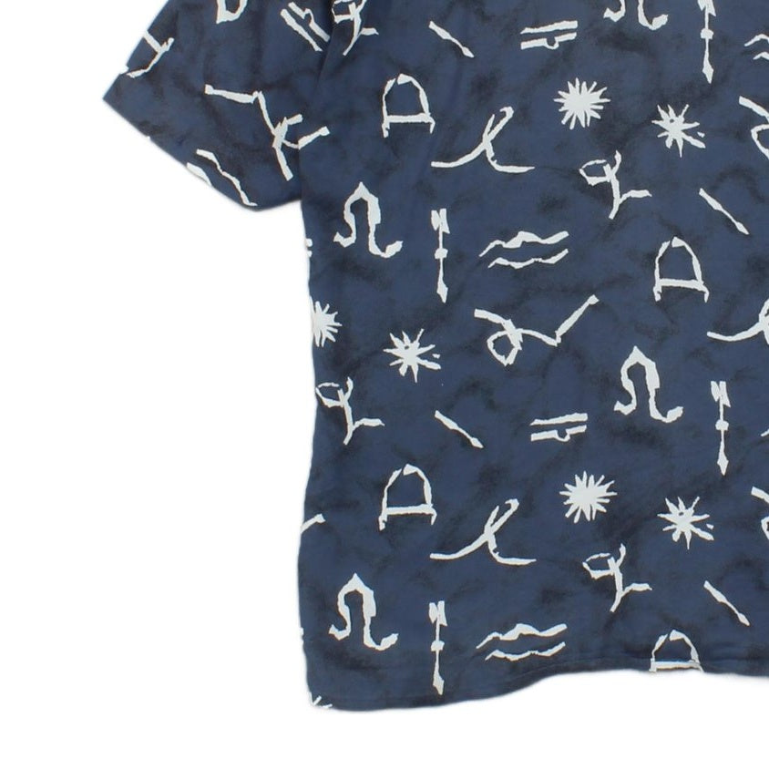 Mens Abstract Shirt  Short Sleeve Viscose