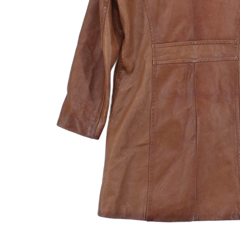 Womens Leather Overcoat Uk Made Double Breasted