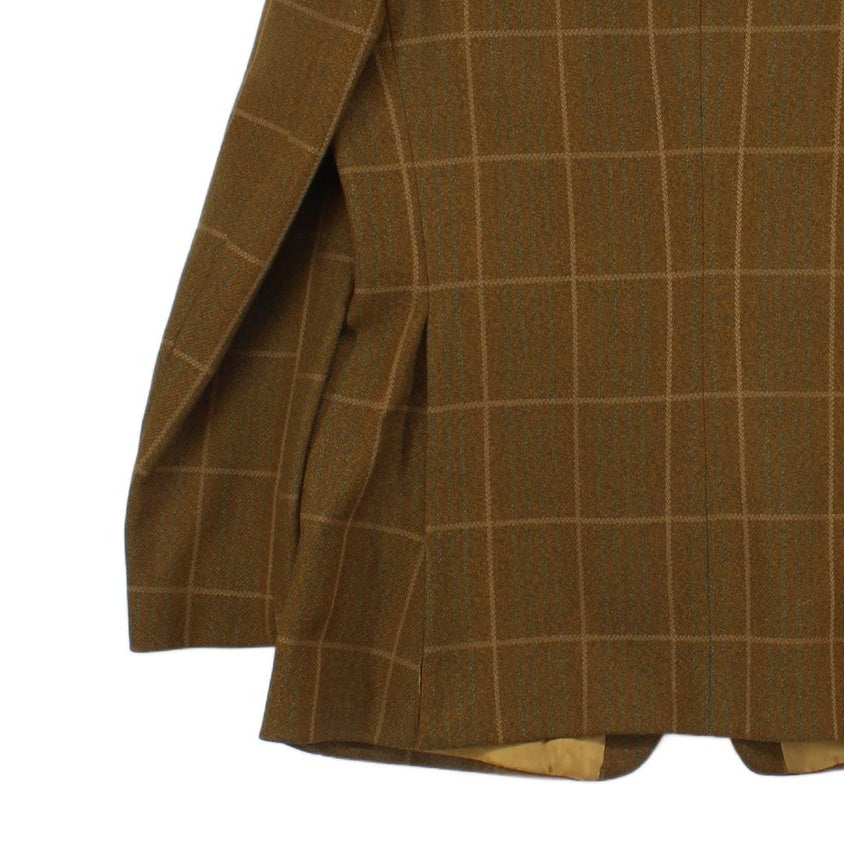 Mens Wool Blazer Check Tailored Formal