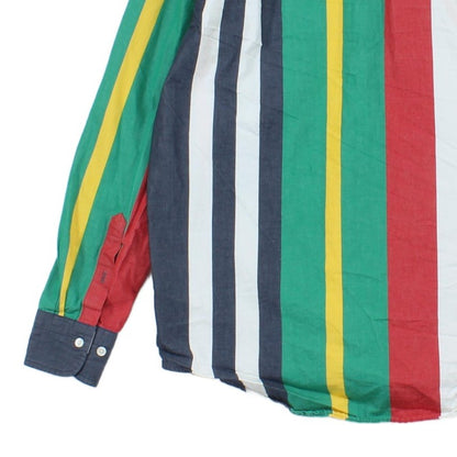 Mens Striped Shirt Long Sleeve Button Up Relaxed