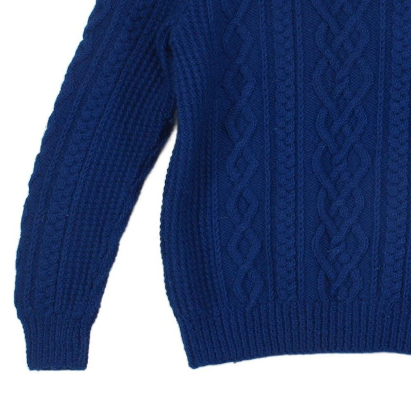 Womens Cable Knit Jumper Crew Neck Wool