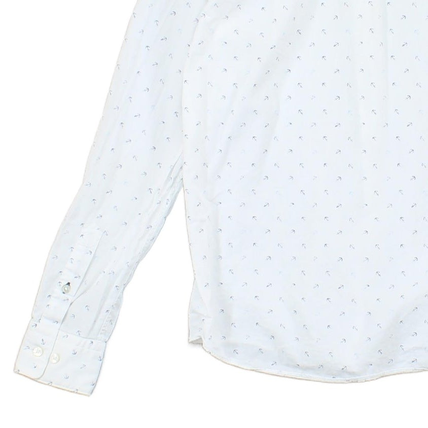Mens Shirt Slim Fit Anchors Long Sleeve Pattern