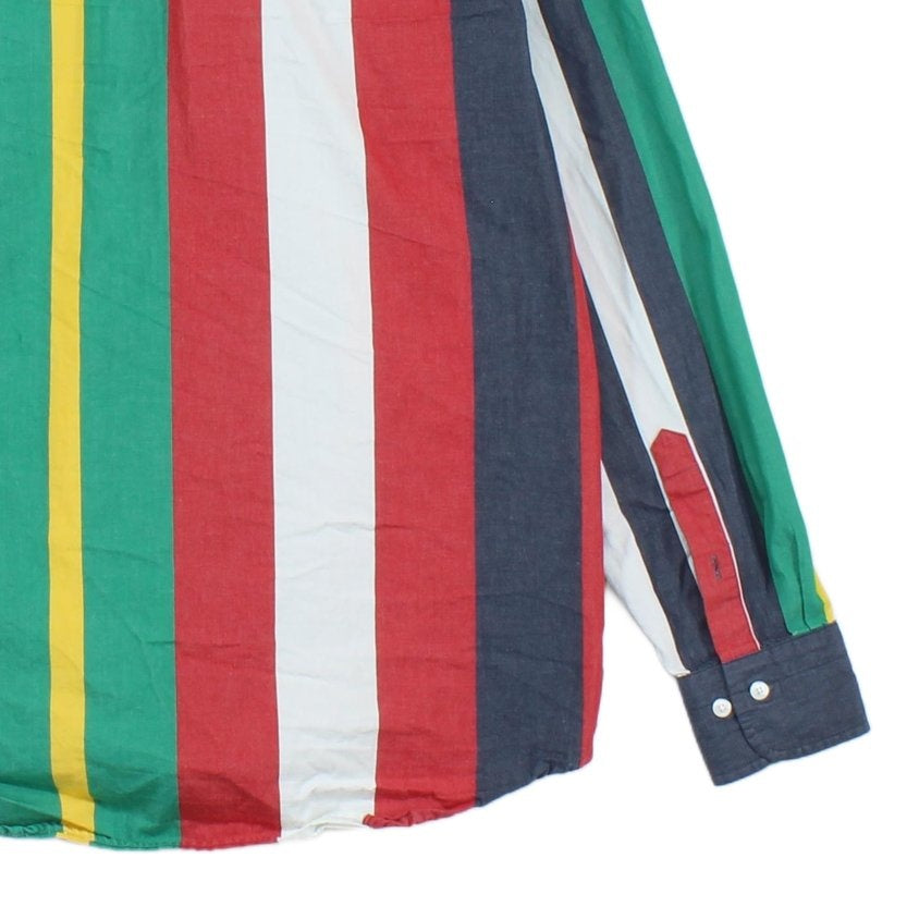 Mens Striped Shirt Long Sleeve Button Up Relaxed