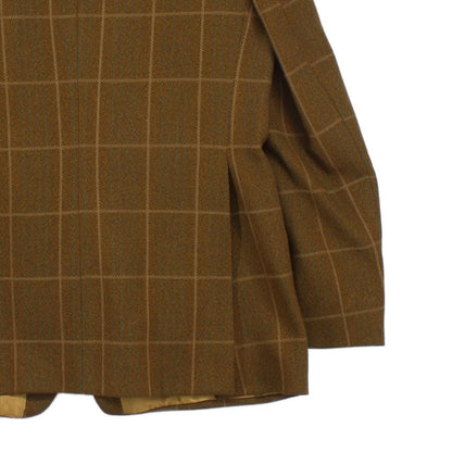 Mens Wool Blazer Check Tailored Formal