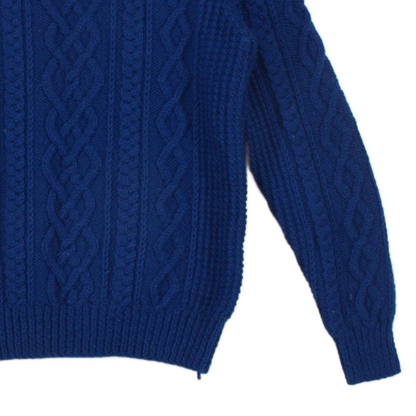Womens Cable Knit Jumper Crew Neck Wool