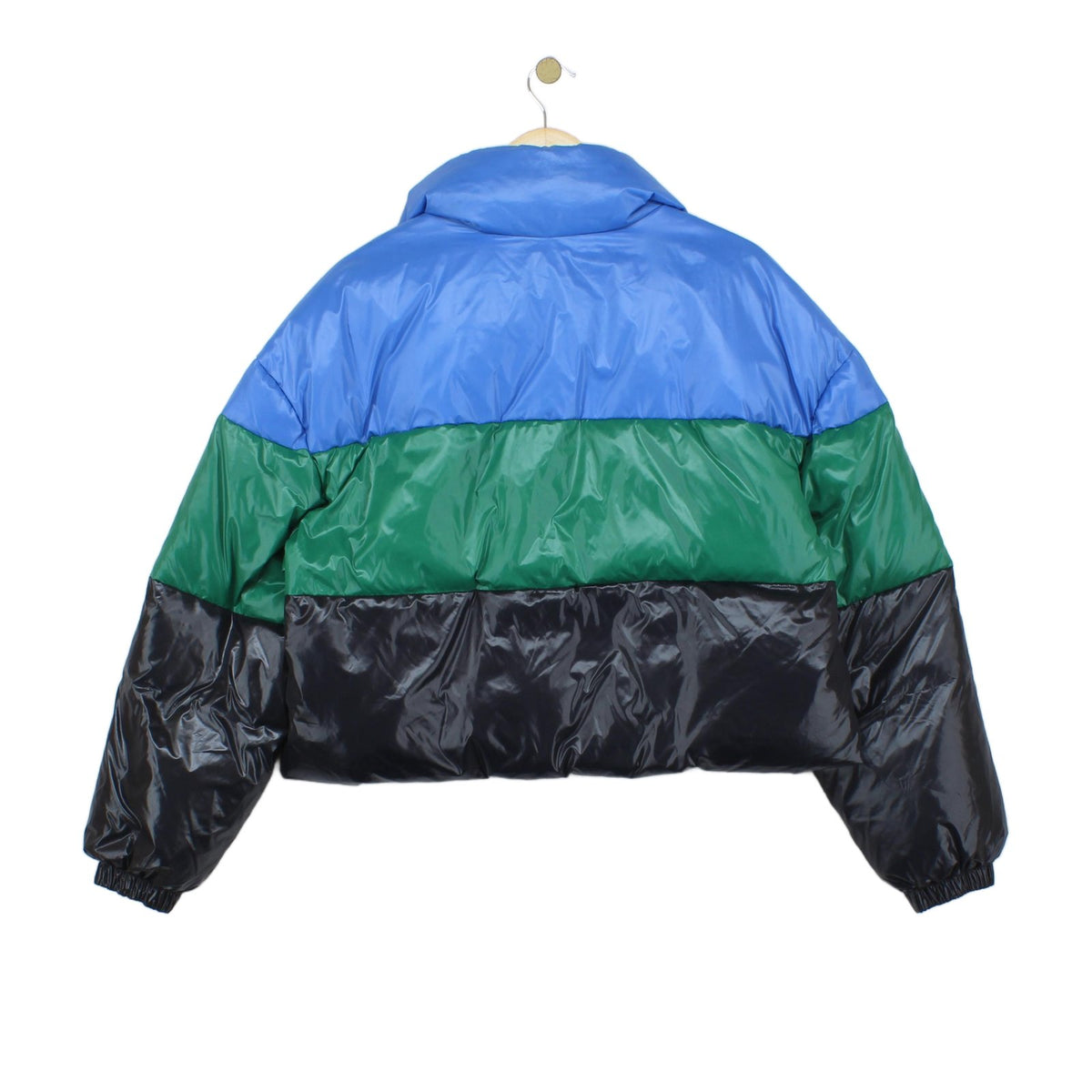 Womens Puffer Jacket Full Zip Colour Block