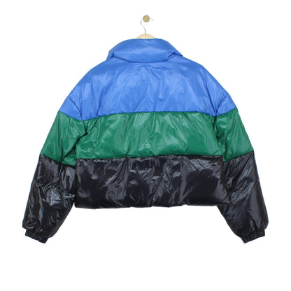 Womens Puffer Jacket Full Zip Colour Block