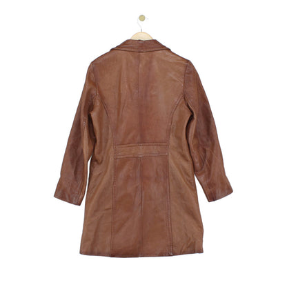 Womens Leather Overcoat Uk Made Double Breasted