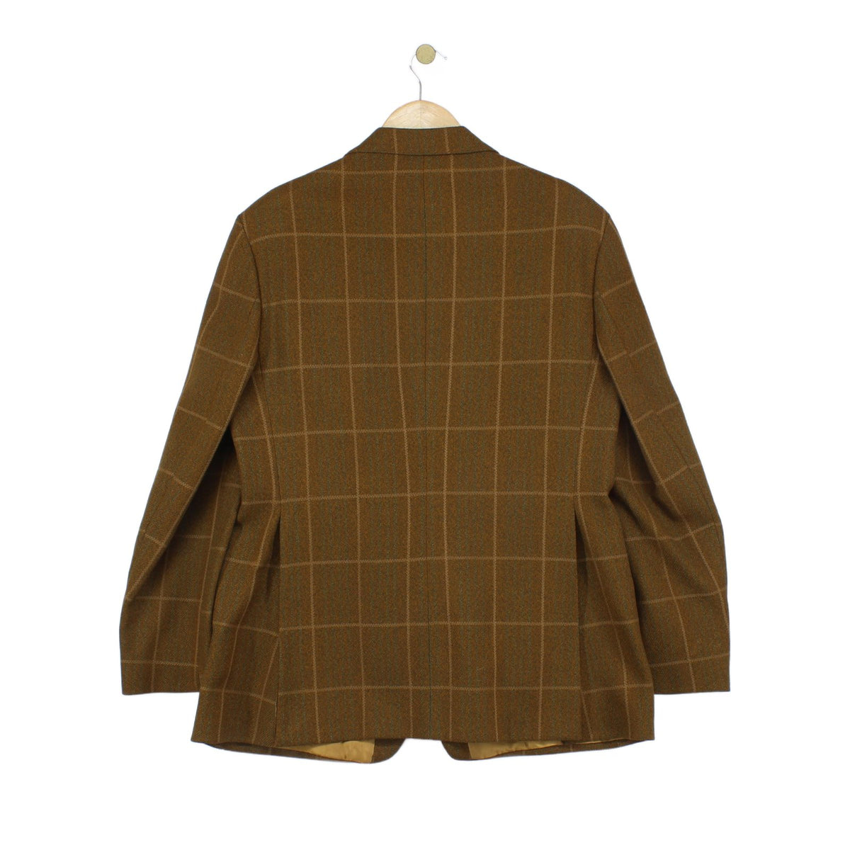 Mens Wool Blazer Check Tailored Formal