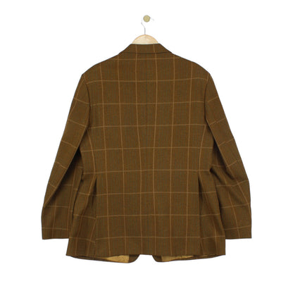 Mens Wool Blazer Check Tailored Formal