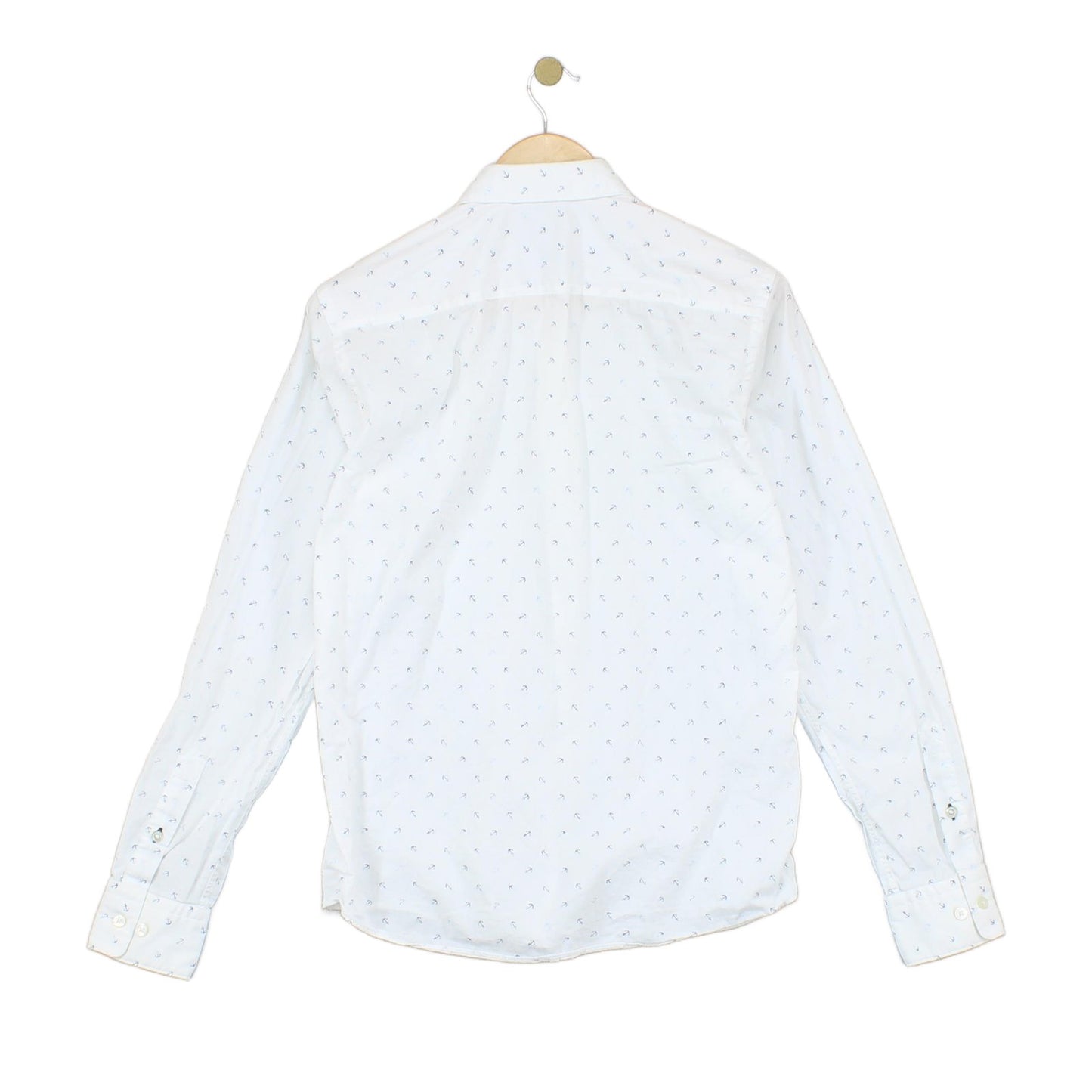 Mens Shirt Slim Fit Anchors Long Sleeve Pattern
