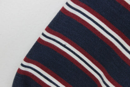Mens 1/4 Zip Striped Sweatshirt Collared