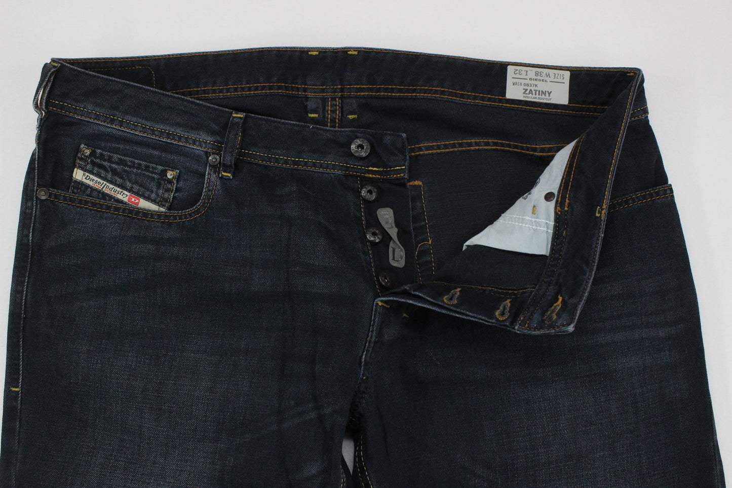 Mens Zatiny Jeans Bootcut Button Fly Mid Rise Denim