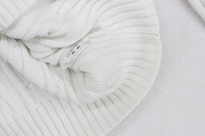 Womens Cable Knit Jumper Crew Neck Classic