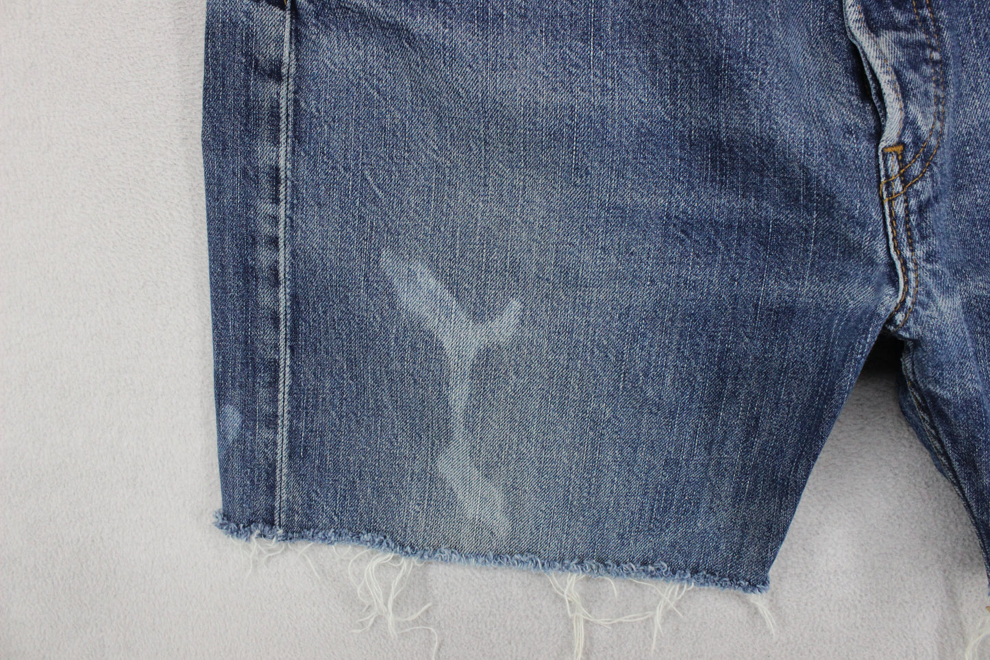 Mens Denim Shorts  Raw Hem