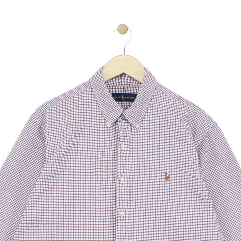 Mens Check Shirt Long Sleeve Button Up