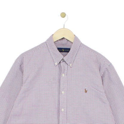 Mens Check Shirt Long Sleeve Button Up