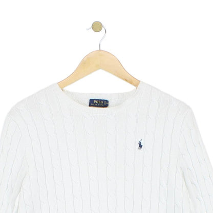 Womens Cable Knit Jumper Crew Neck Classic
