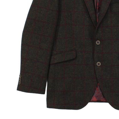 Mens Tweed Blazer Notch Lapel Wool