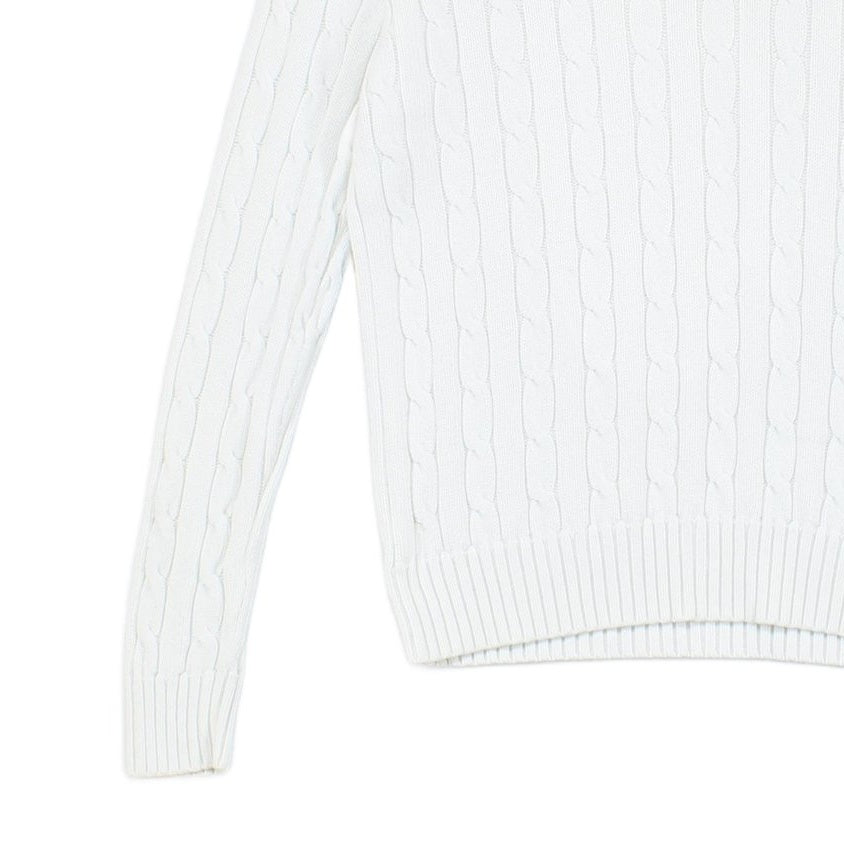 Womens Cable Knit Jumper Crew Neck Classic