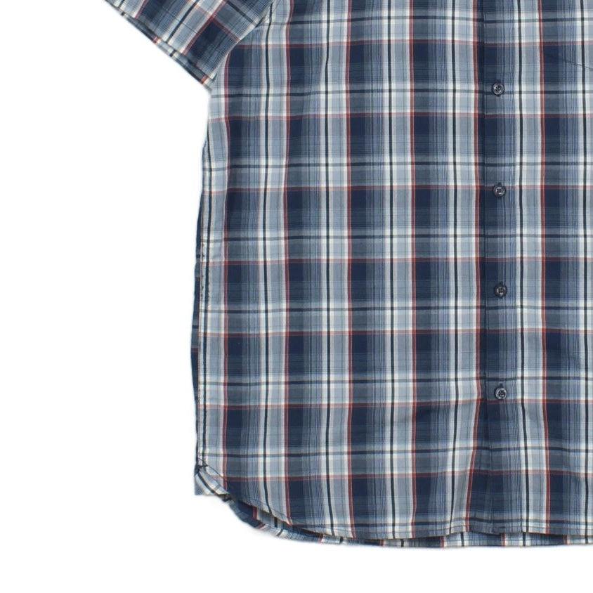 Mens Plaid Shirt Short Sleeve Outdoor