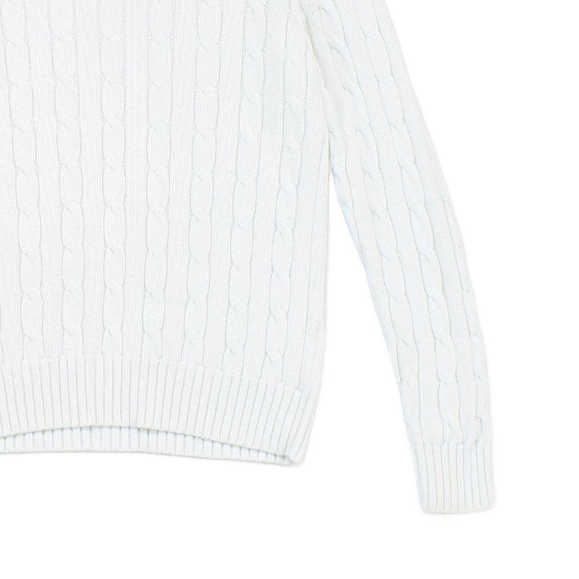 Womens Cable Knit Jumper Crew Neck Classic