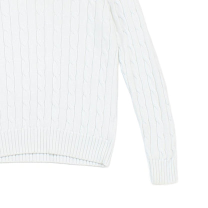 Womens Cable Knit Jumper Crew Neck Classic