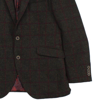 Mens Tweed Blazer Notch Lapel Wool