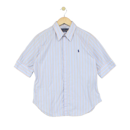 Womens Striped Shirt Slim Fit  Short Sleeve