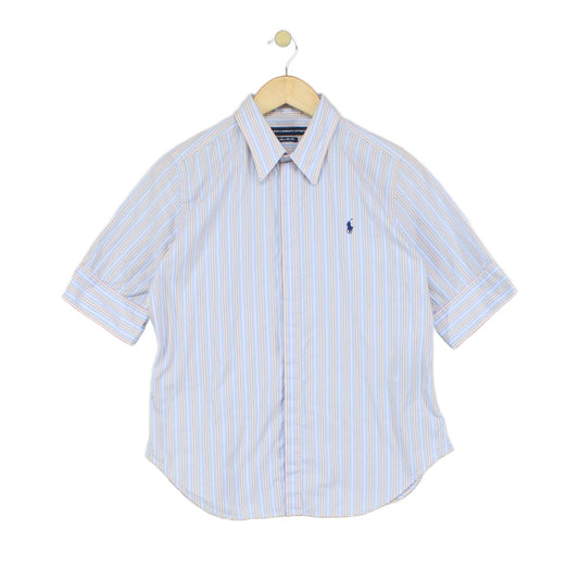 Womens Striped Shirt Slim Fit  Short Sleeve