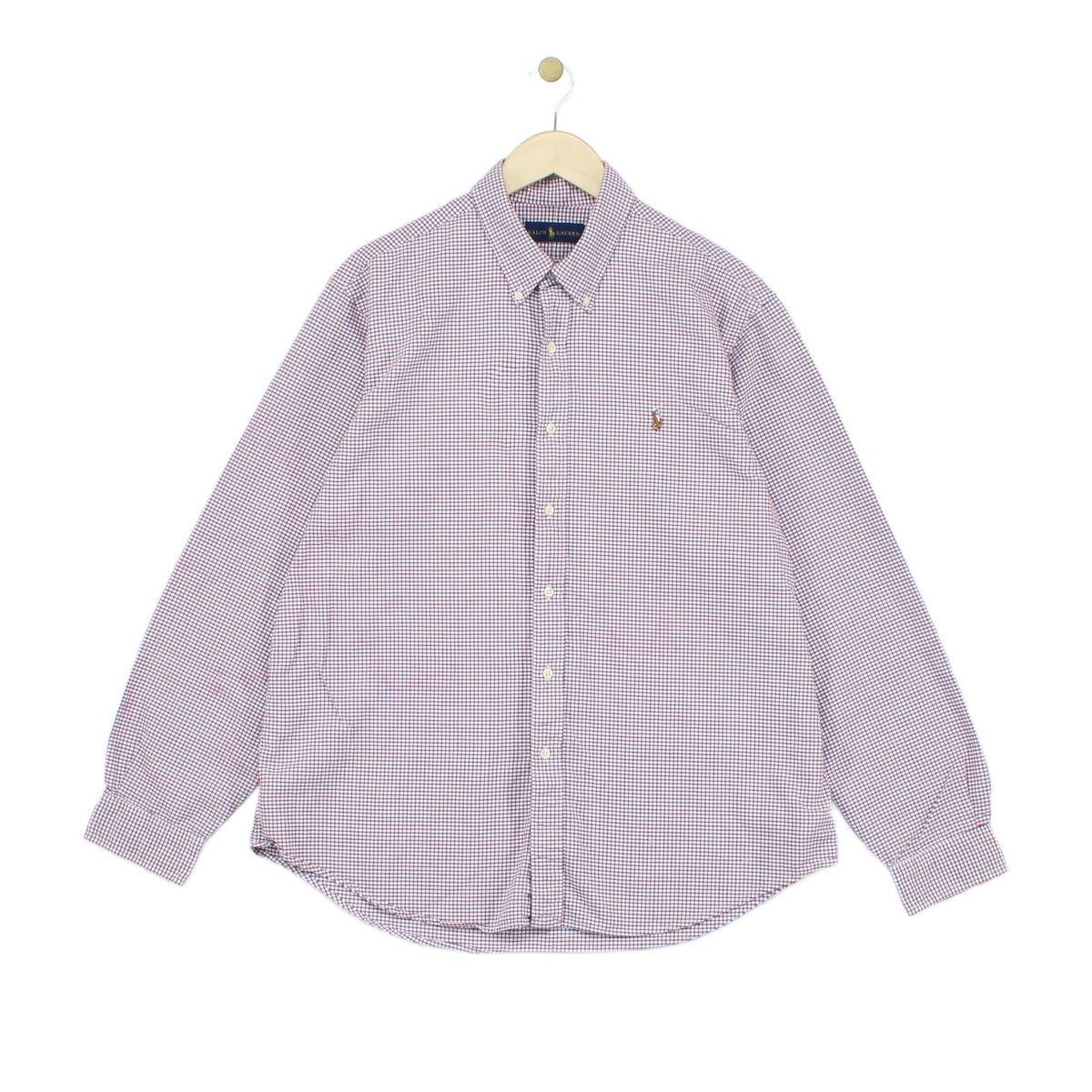 Mens Check Shirt Long Sleeve Button Up