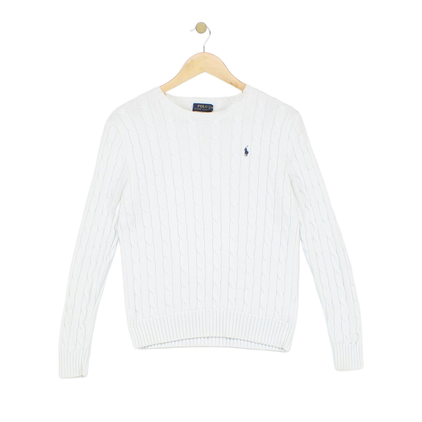 Womens Cable Knit Jumper Crew Neck Classic