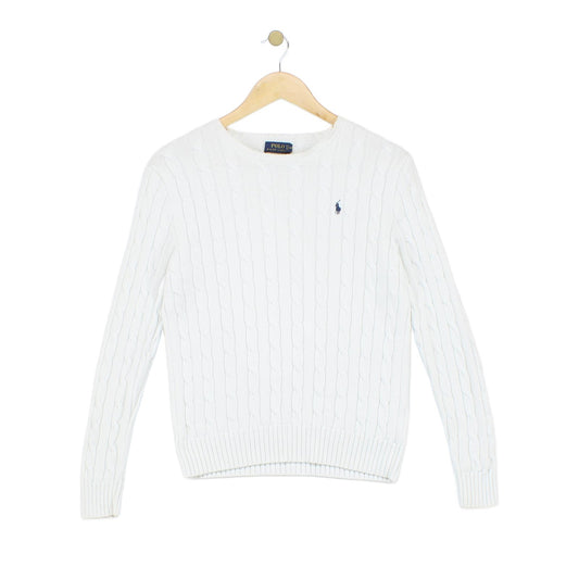 Womens Cable Knit Jumper Crew Neck Classic