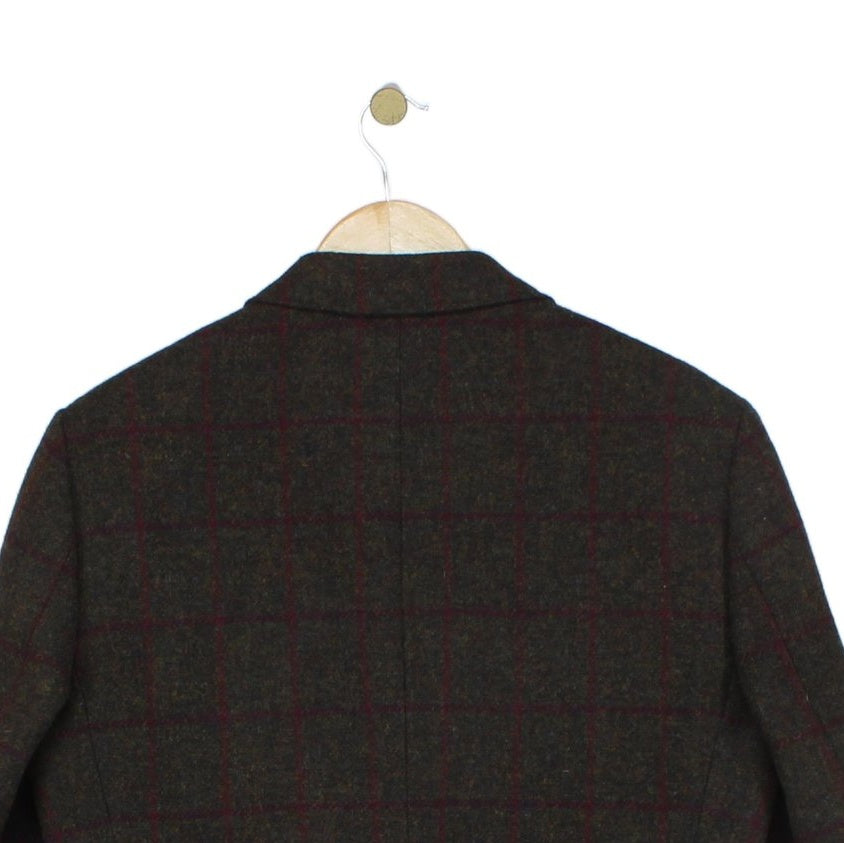 Mens Tweed Blazer Notch Lapel Wool