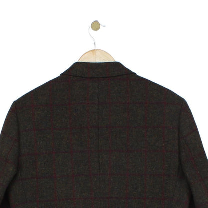 Mens Tweed Blazer Notch Lapel Wool