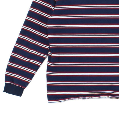 Mens 1/4 Zip Striped Sweatshirt Collared