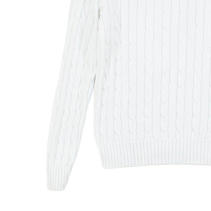 Womens Cable Knit Jumper Crew Neck Classic