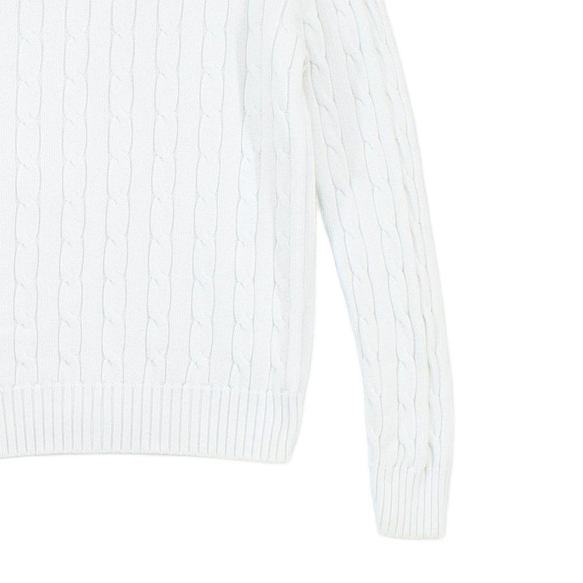 Womens Cable Knit Jumper Crew Neck Classic