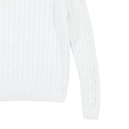 Womens Cable Knit Jumper Crew Neck Classic