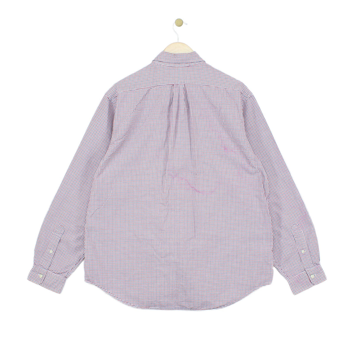Mens Check Shirt Long Sleeve Button Up