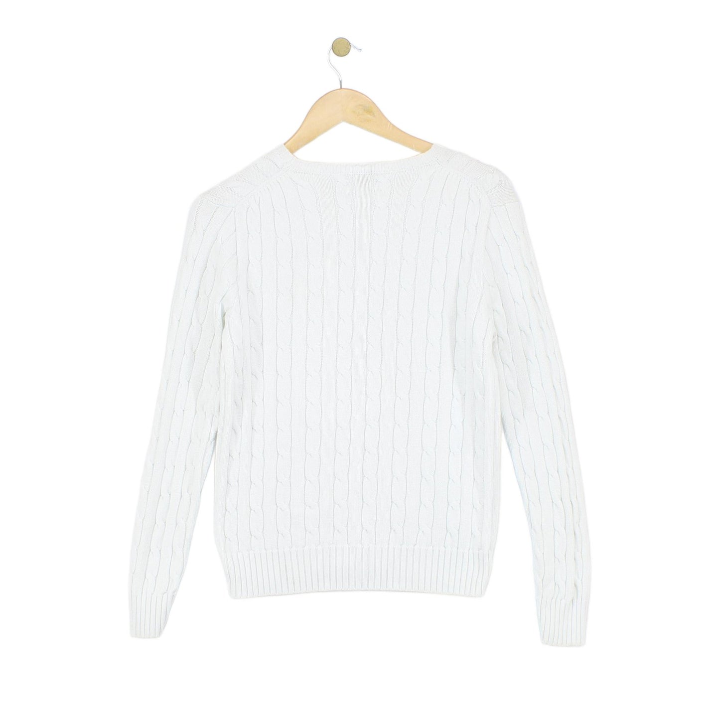 Womens Cable Knit Jumper Crew Neck Classic