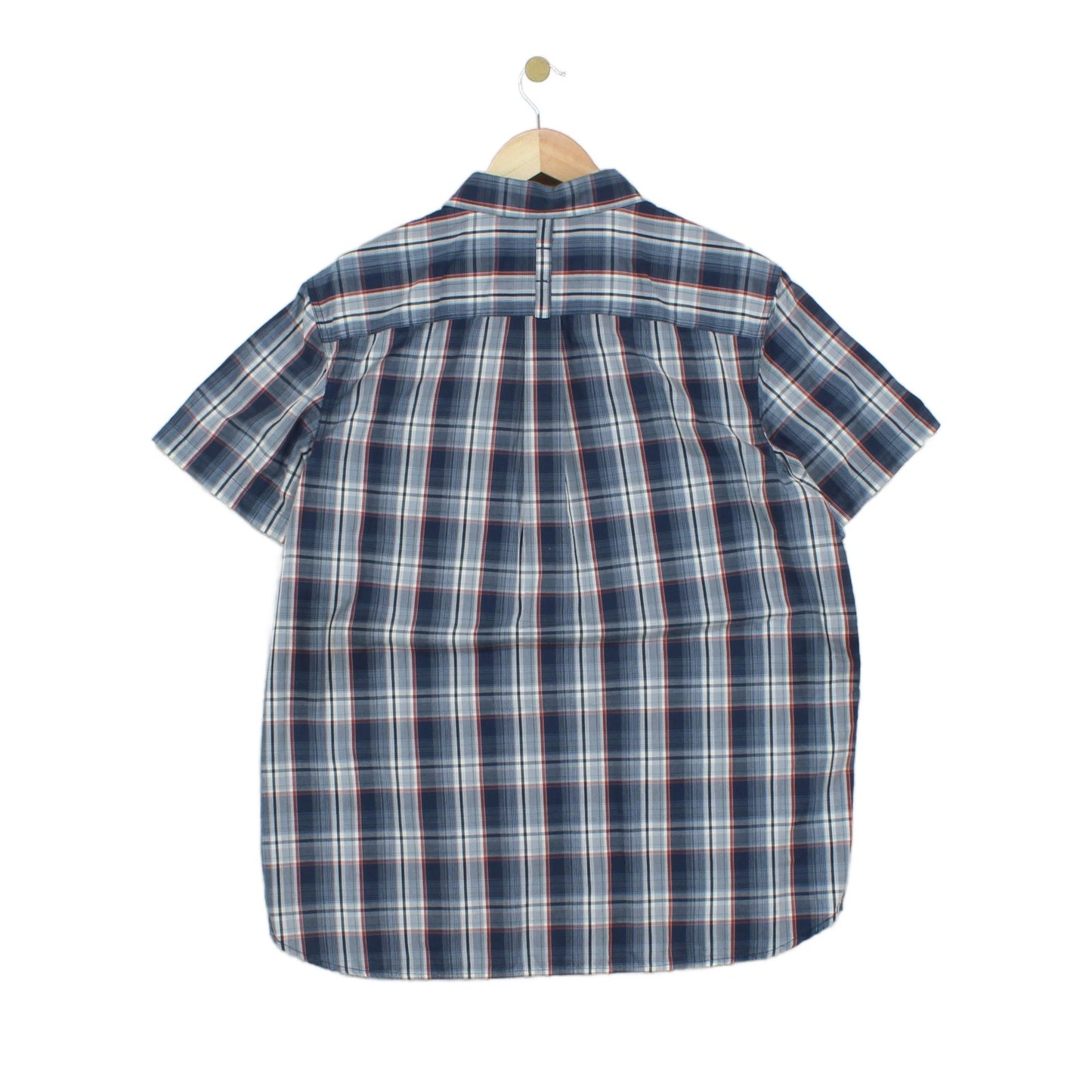 Mens Plaid Shirt Short Sleeve Outdoor