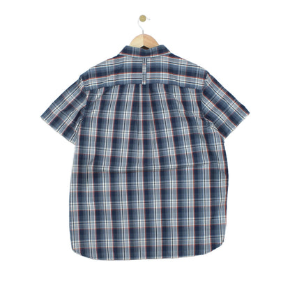 Mens Plaid Shirt Short Sleeve Outdoor