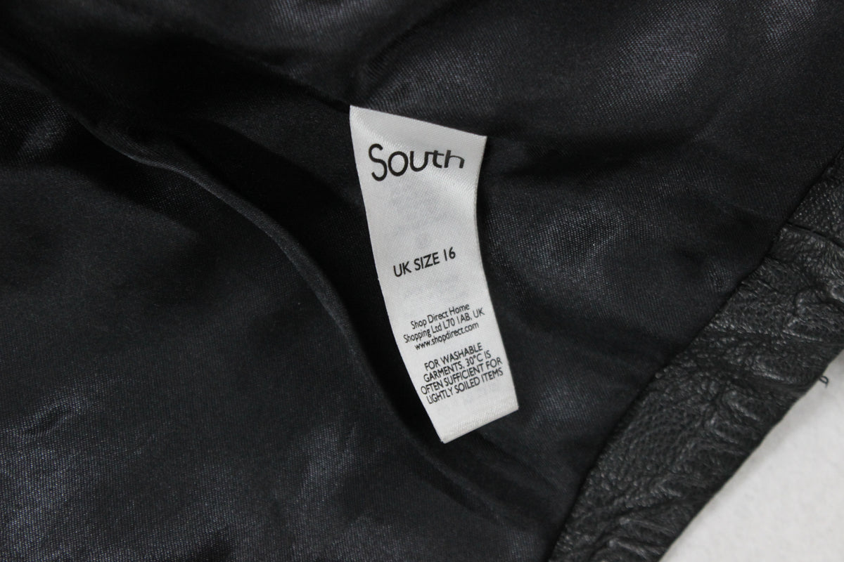 Womens Leather Jacket Full Zip Biker