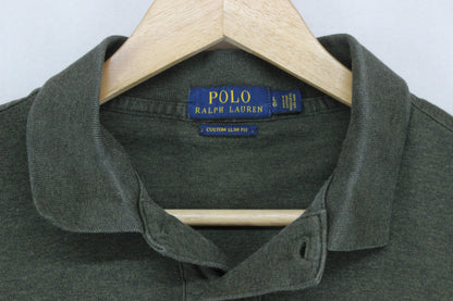 Mens Polo Shirt Slim Fit Stretch Long Sleeve
