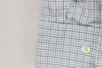 Mens Check Shirt Button Up Long Sleeve