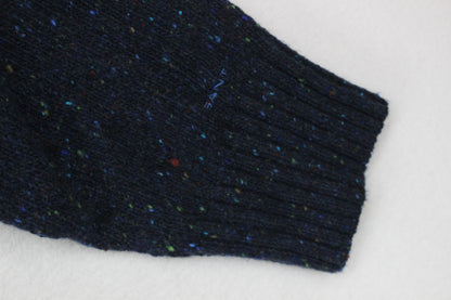 Womens Jumper Ribbed Knit Speckled Crew Neck Long Sleeve