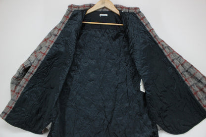 Mens Wool Overshirt Made In Italy Long Sleeve Check