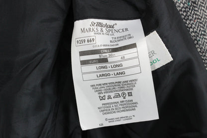 Mens Tweed Blazer Uk Made Formal Classic Long